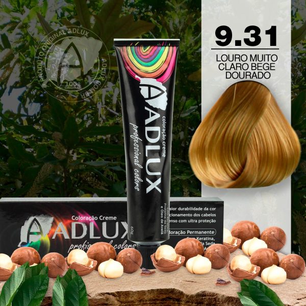 Coloração Creme Adlux 9.31 Louro Muito Bege Dourado – 60g